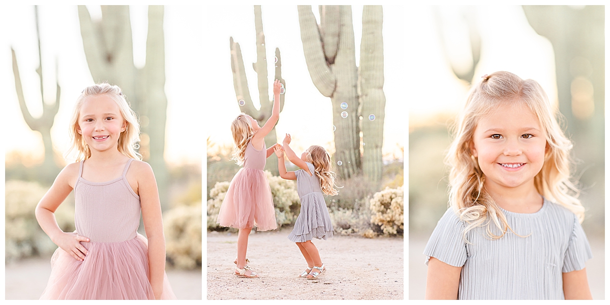 Portrait of sisters in the desert in Scottsdale, AZ photographed by Christine Deaton Creative