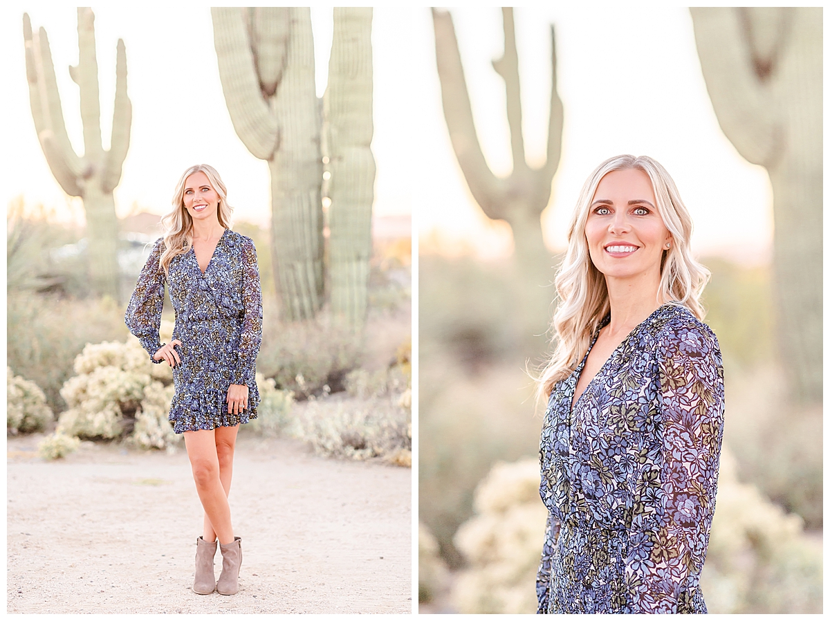 Blonde woman in the desert in Scottsdale, AZ photographed by Christine Deaton Creative