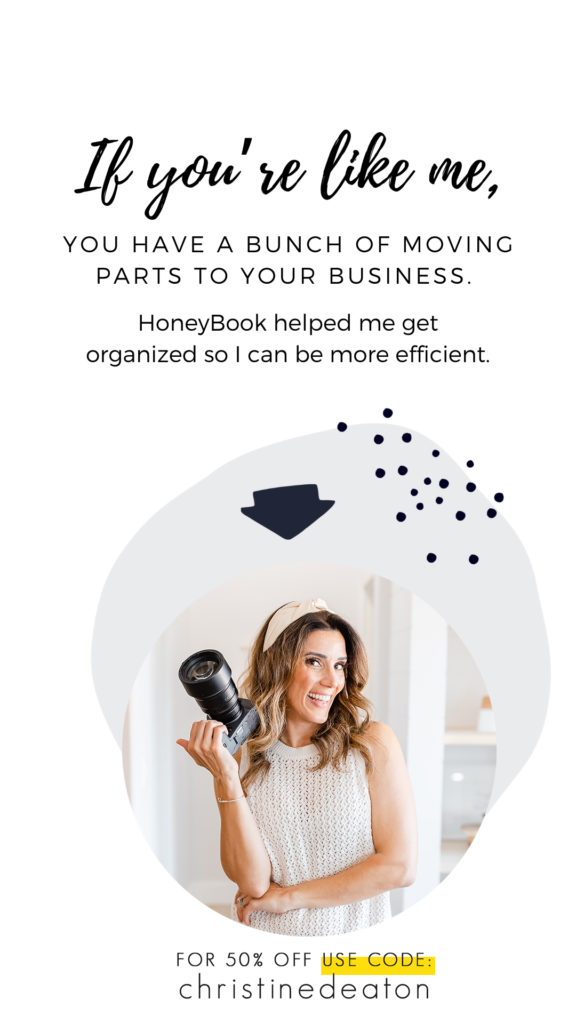 If you're like me, you have a bunch of moving parts to your business. Honeybook helped me get organized so I can be more efficient. 